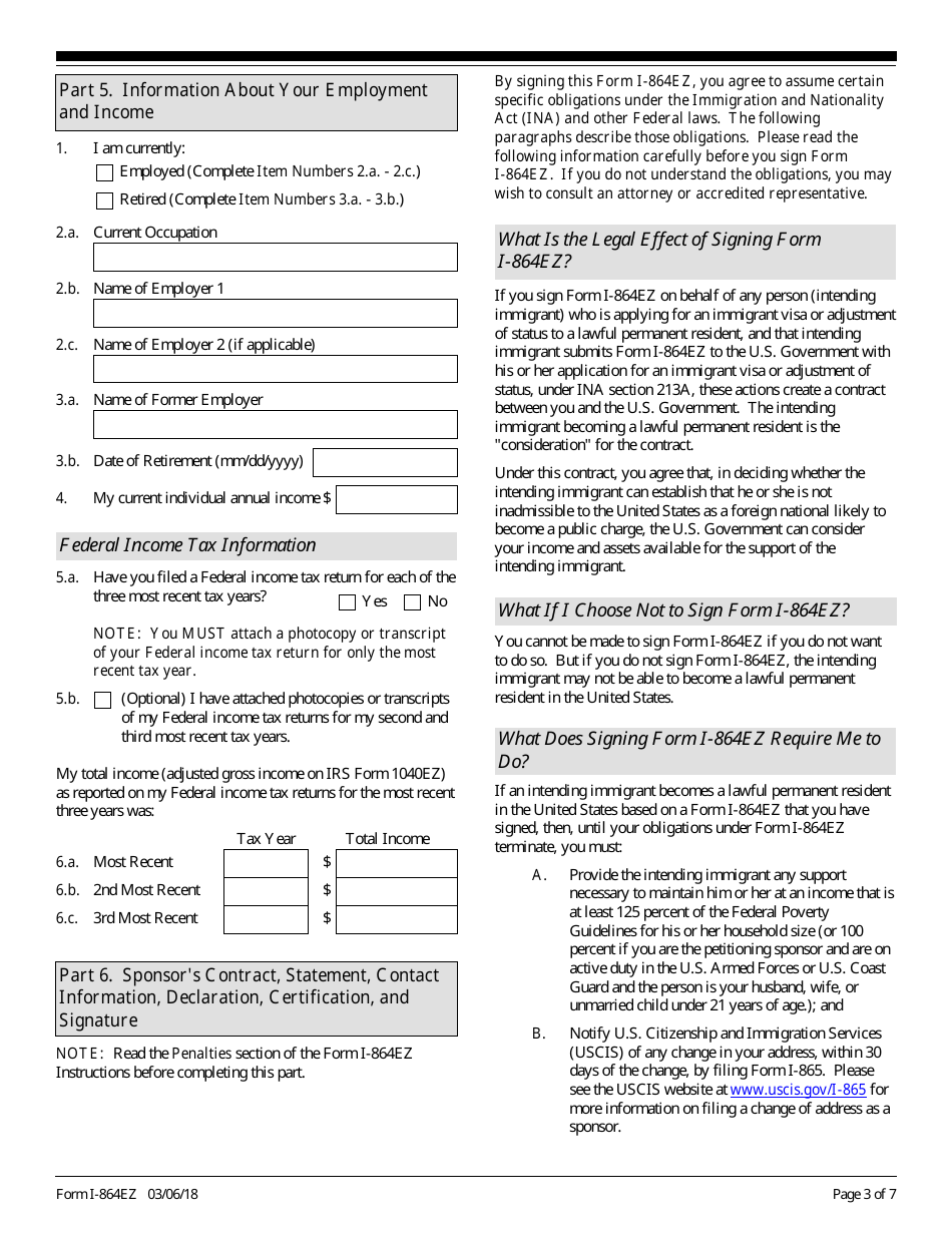 Fillable Form I 864ez - Printable Forms Free Online