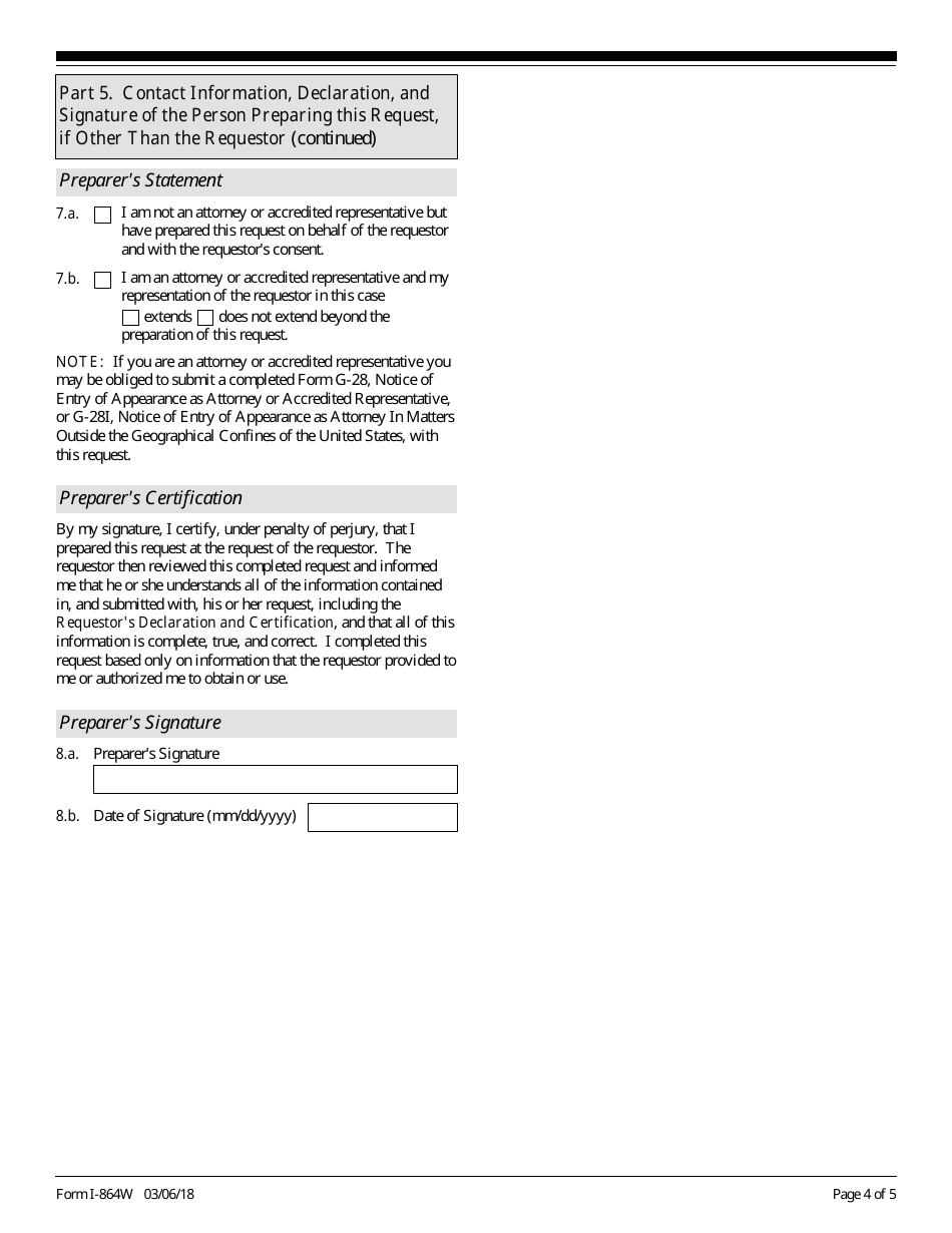 USCIS Form I-684W Request for Exemption for Intending Immigrants Affidavit of Support, Page 4