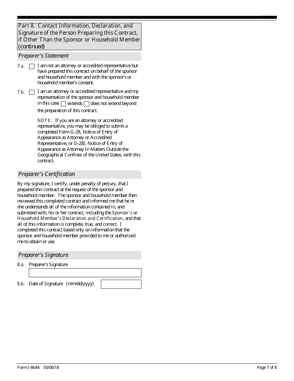 USCIS Form I-864A Contract Between Sponsor and Household Member, Page 7