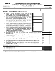 Document preview: IRS Form 5884-A Credits for Affected Disaster Area Employers (For Employers Affected by Hurricane Harvey, Irma, or Maria or Certain California Wildfires)