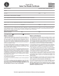 Form ST-4 Download Printable PDF or Fill Online Sales Tax Resale ...