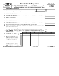 IRS Form 1120-W Estimated Tax for Corporations