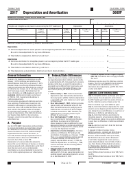 Document preview: Form FTB3885F Depreciation and Amortization - California