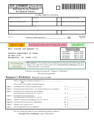 Document preview: VT Form IN-114 Individual Income Estimated Tax Payment Voucher - Vermont