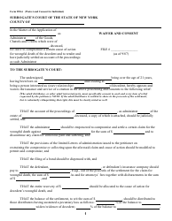 Form WD-6 &quot;Waiver and Consent for Individual&quot; - New York