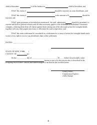 Form WD-6 &quot;Waiver and Consent for Individual&quot; - New York, Page 2