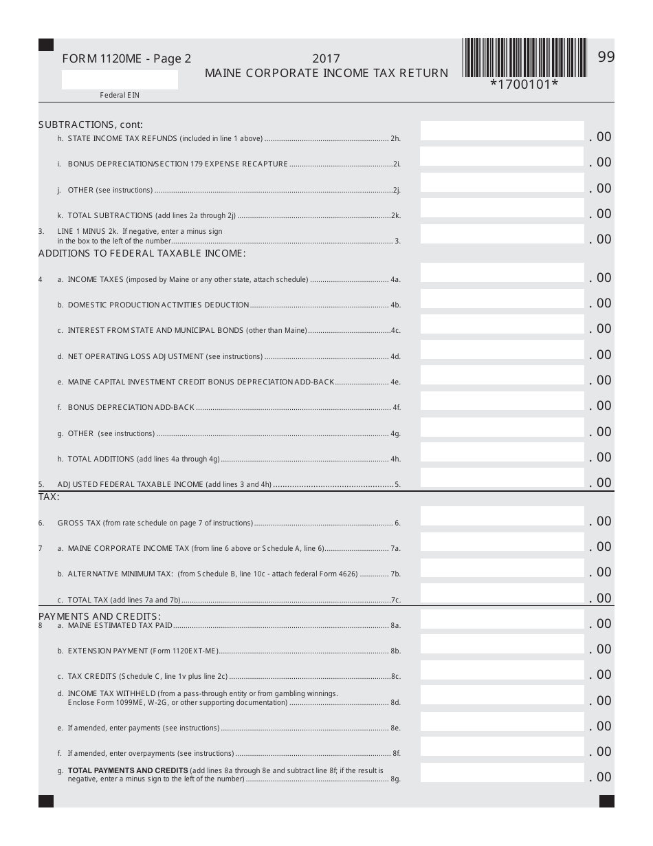 Form 1120ME Fill Out, Sign Online and Download Printable PDF, Maine