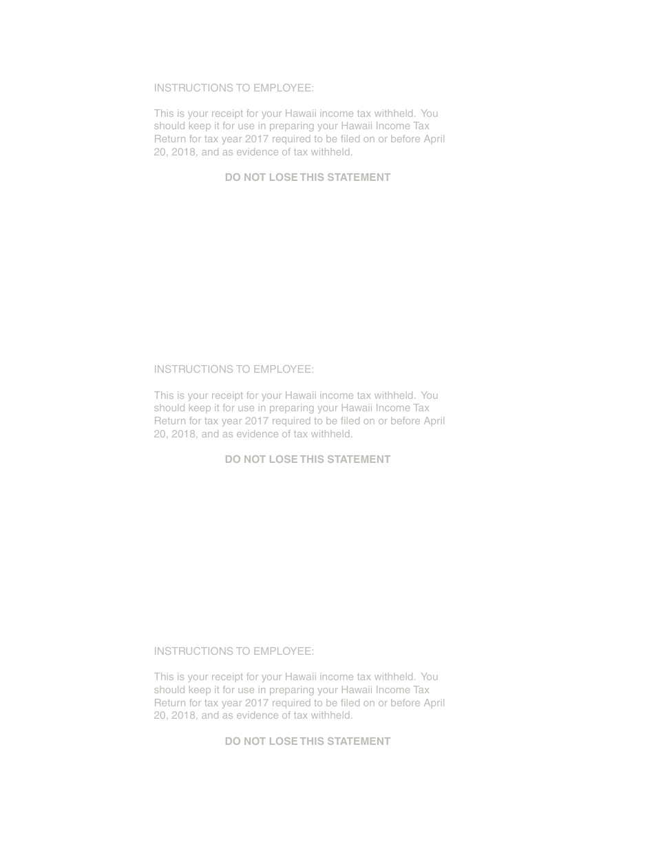 Form HW-2 Statement of Hawaii Income Tax Withheld and Wages Paid - Hawaii, Page 6