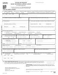 Form BB-1 Basic Business Application (Or Amended Application) - Hawaii