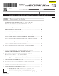 Schedule CR Schedule of Tax Credits - Hawaii