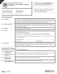 Document preview: Form TSS58-03 Trademark or Service Mark Assignment - Kansas