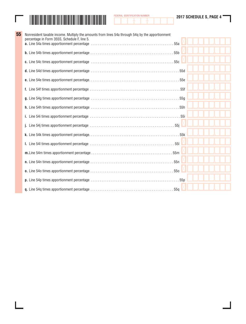 Schedule S S Corporation Distributive Income - Massachusetts, Page 4