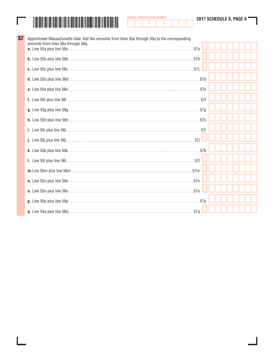 Schedule S S Corporation Distributive Income - Massachusetts, Page 6