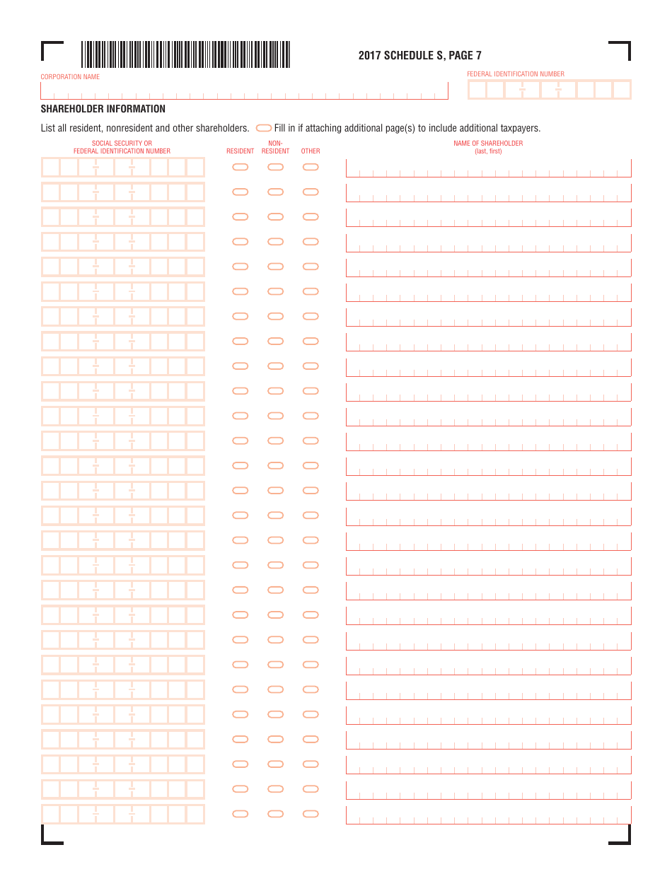 Schedule S S Corporation Distributive Income - Massachusetts, Page 7