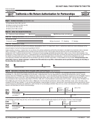 Document preview: Form FTB8453-P California E-File Return Authorization for Partnerships - California