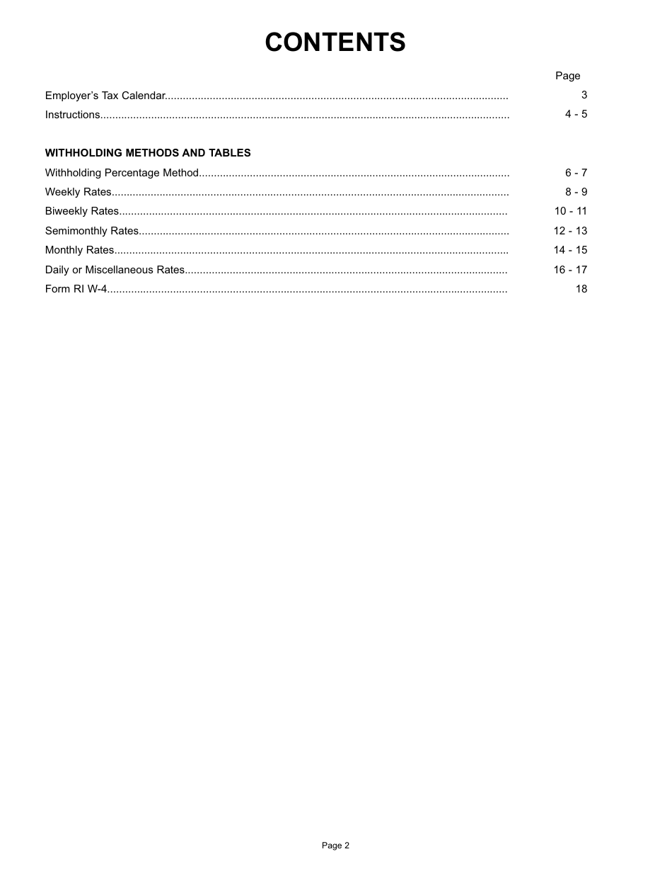 Form RI W-4 Download Printable PDF or Fill Online Rhode Island Employer ...