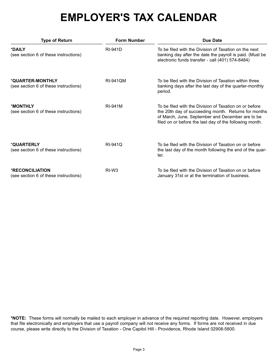 Form RI W-4 Rhode Island Employers Income Tax Withholding Tables - Rhode Island, Page 3