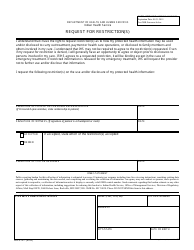 Document preview: Form IHS-912-1 Request for Restriction(S)