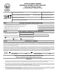 Document preview: Form WV-8453OL Individual Income Tax Declaration for Electronic Filing - West Virginia