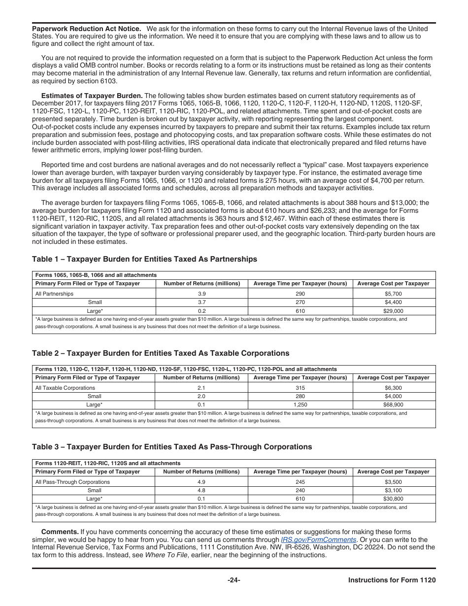 Instructions for IRS Form 1120 U.S. Corporation Income Tax Return, Page 24