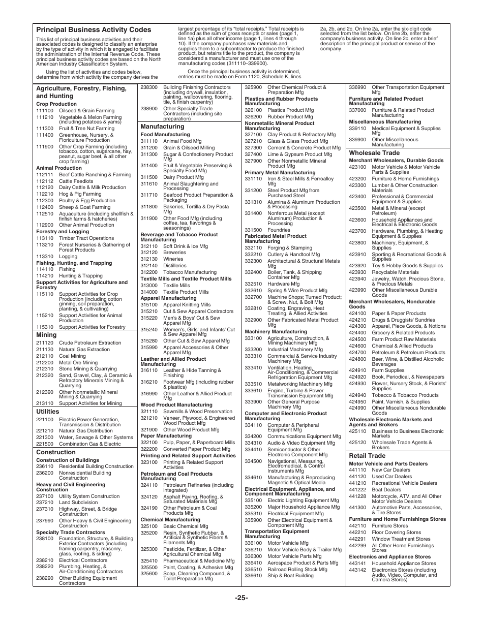 Instructions for IRS Form 1120 U.S. Corporation Income Tax Return, Page 25