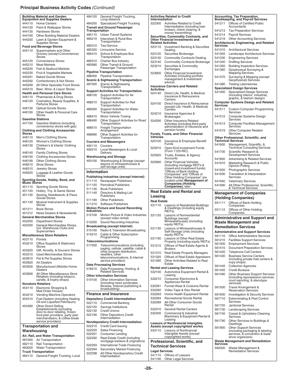 Instructions for IRS Form 1120 U.S. Corporation Income Tax Return, Page 26