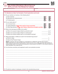 OTC Form M Oklahoma Business Registration Packet for Manufacturers - Oklahoma, Page 16