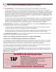 OTC Form M Oklahoma Business Registration Packet for Manufacturers - Oklahoma, Page 6