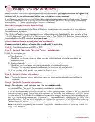 OTC Form M Oklahoma Business Registration Packet for Manufacturers - Oklahoma, Page 7