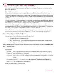 OTC Form M Oklahoma Business Registration Packet for Manufacturers - Oklahoma, Page 8