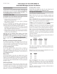 Form MI-1040X-12 Michigan Amended Income Tax Return - Michigan, Page 3