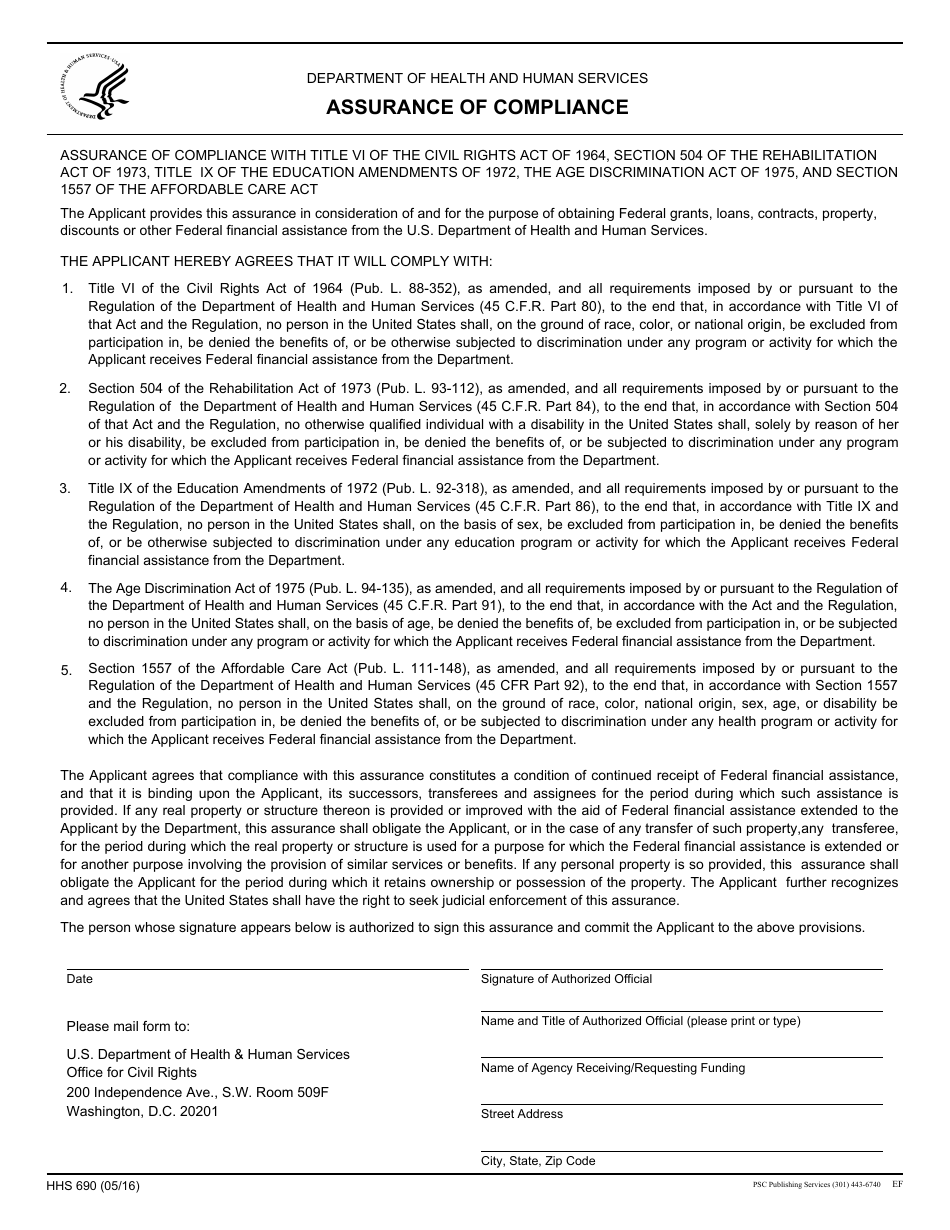 Form hhs 690 fill out sign online and download fillable pdf