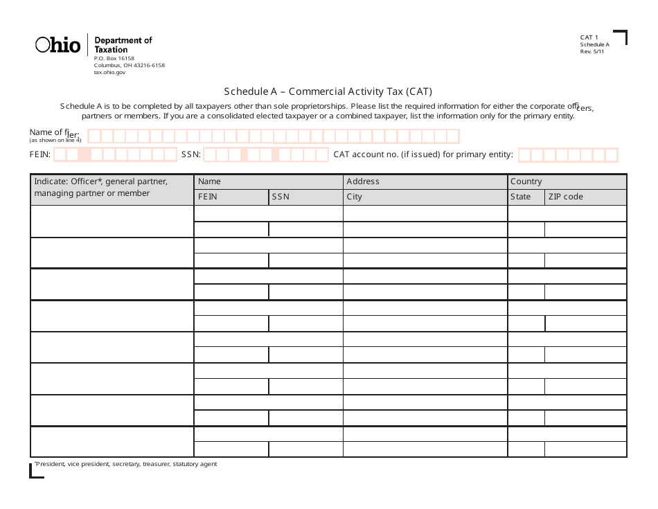 Form CAT1 Commercial Activity Tax Registration - Ohio, Page 3