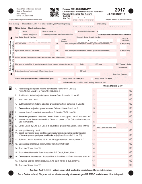form-ct-1040nr-py-download-printable-pdf-2017-connecticut-nonresident