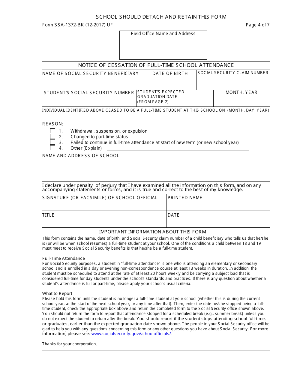 Form Ssa 1372 Bk Fill Out Sign Online And Download Fillable Pdf