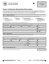 Document preview: Form FTB3520 RVK Power of Attorney Declaration Revocation - California