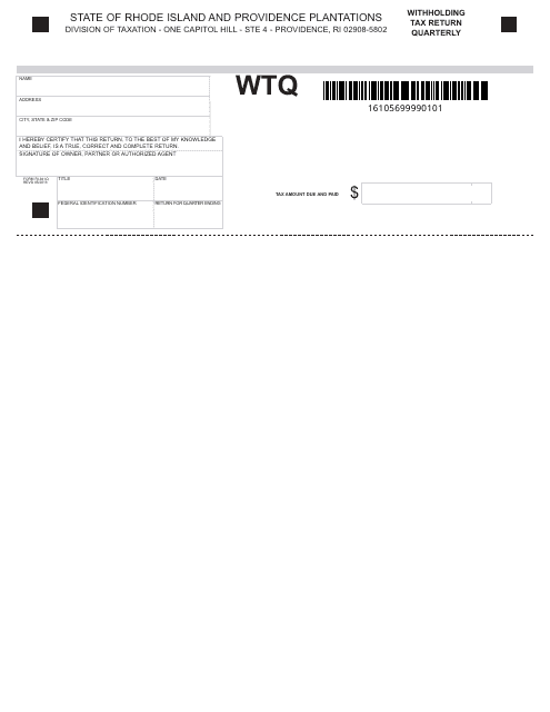 Form WTQ  Printable Pdf