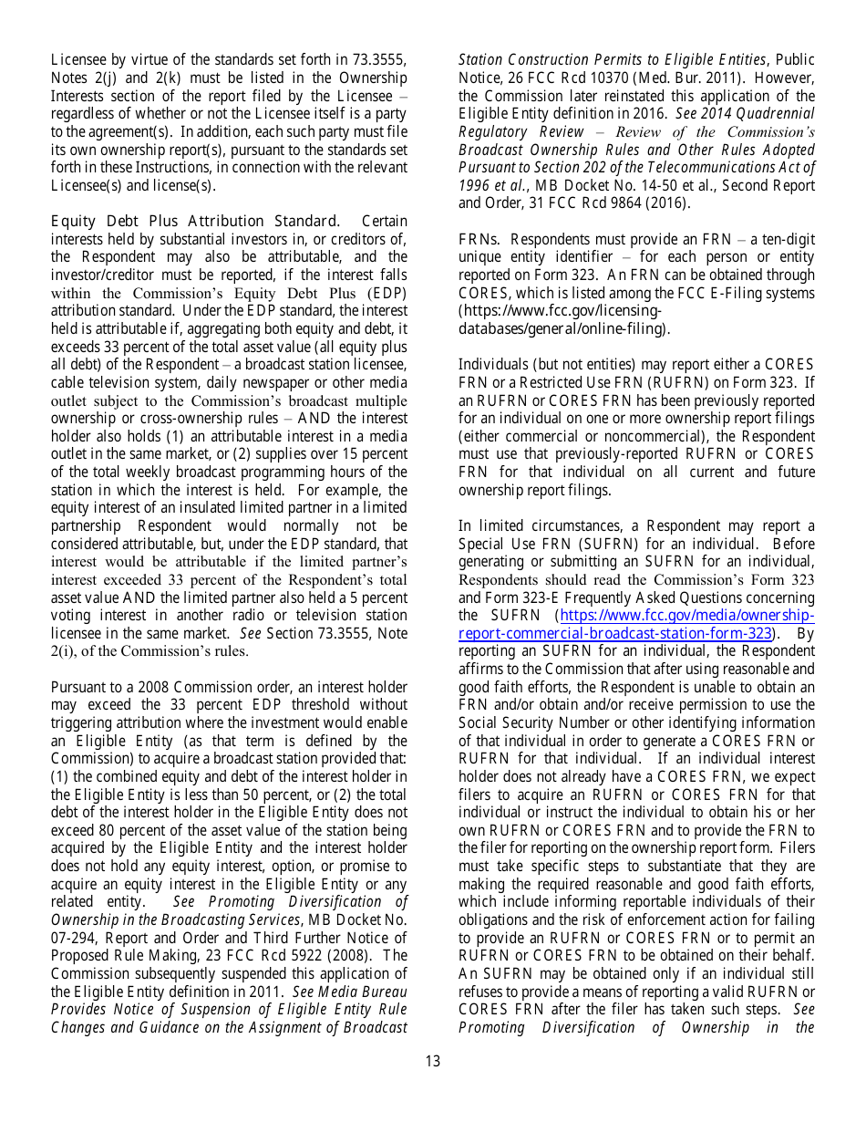 FCC Form 323 Ownership Report for Commercial Broadcast Stations, Page 13
