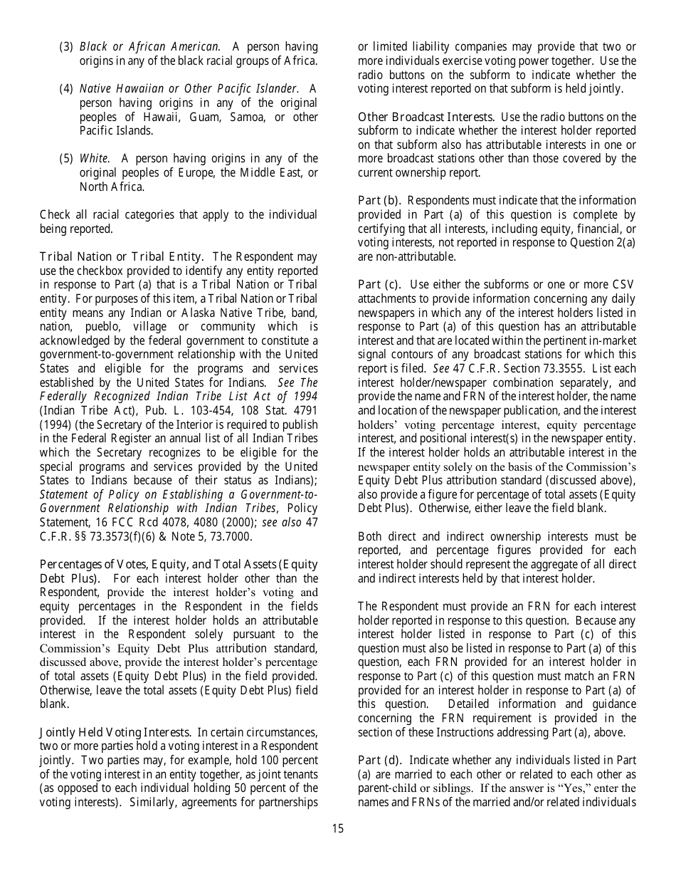 FCC Form 323 Ownership Report for Commercial Broadcast Stations, Page 15