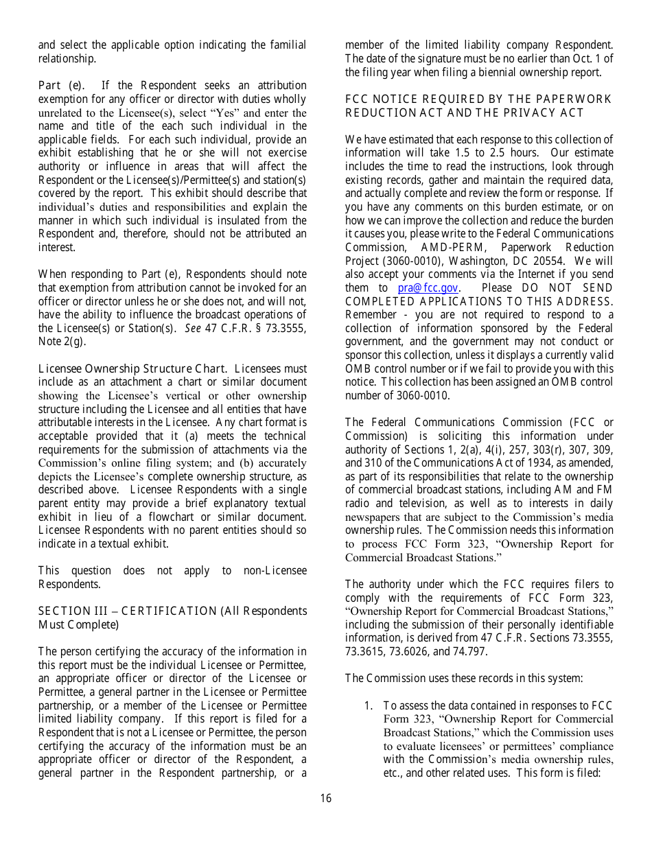 FCC Form 323 Ownership Report for Commercial Broadcast Stations, Page 16