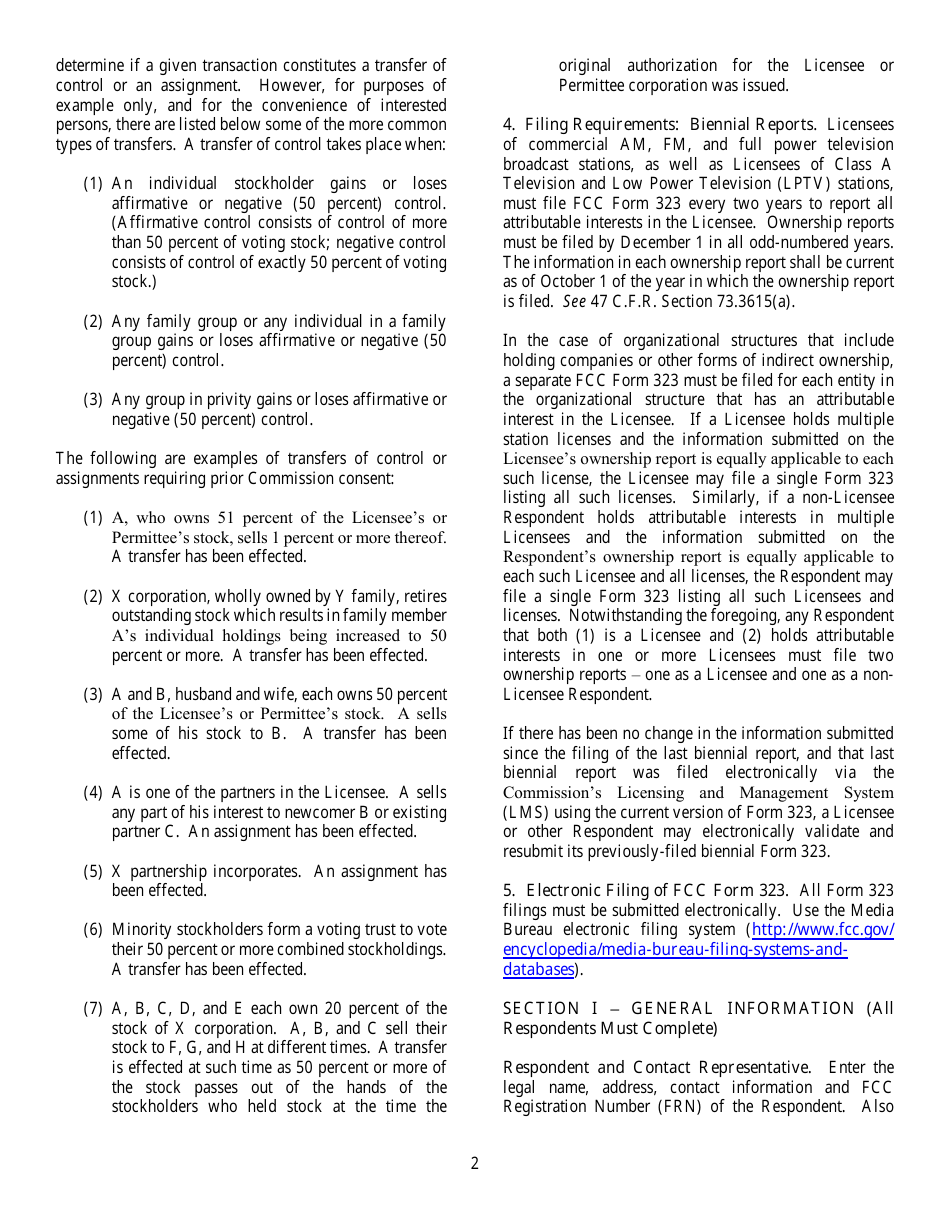 FCC Form 323 Ownership Report for Commercial Broadcast Stations, Page 2