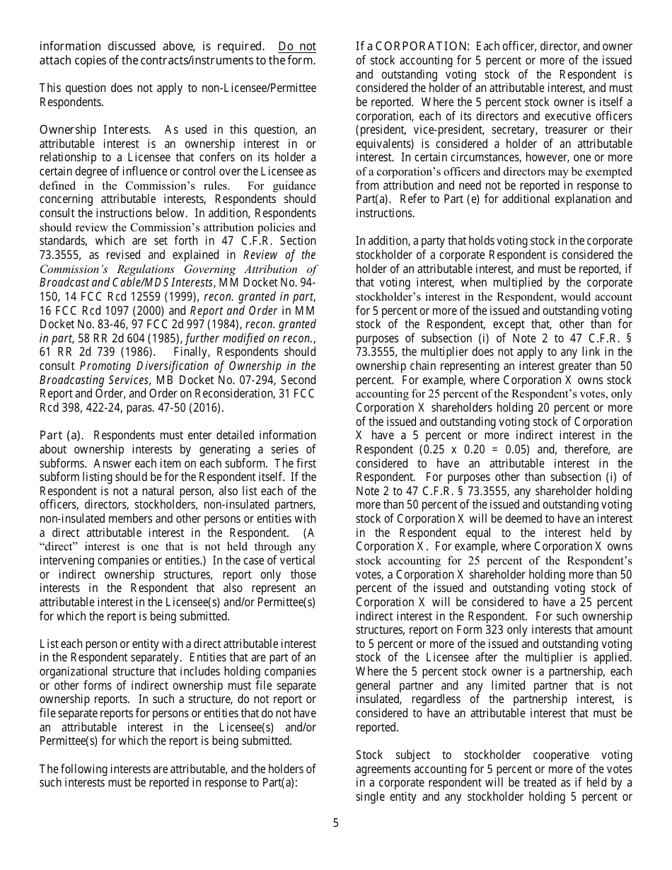 FCC Form 323 Ownership Report for Commercial Broadcast Stations, Page 5