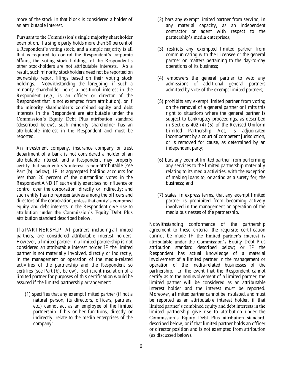 FCC Form 323 Ownership Report for Commercial Broadcast Stations, Page 6