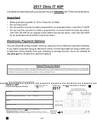 Document preview: Form IT40P Income Tax Payment Voucher - Ohio