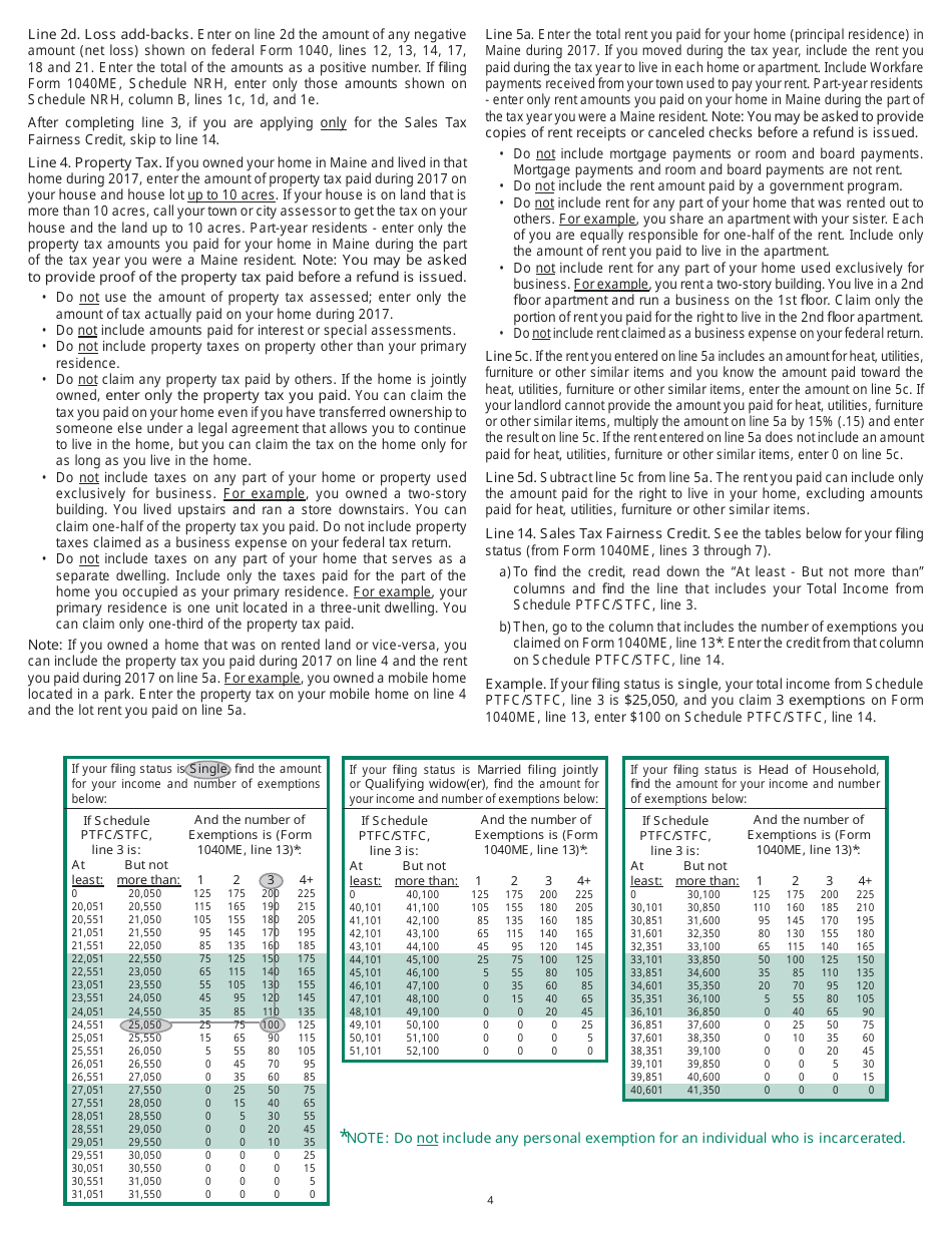Form 1040ME Schedule PTFC/STFC Download Printable PDF or Fill Online Property Tax Fairness