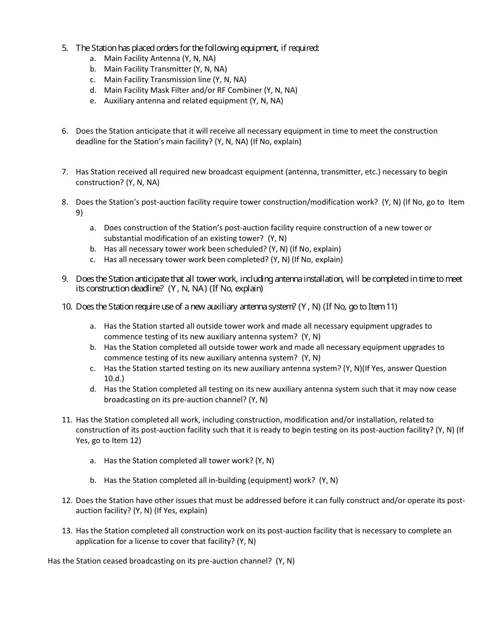 FCC Form 2100 Schedule 387 Transition Progress Report, Page 4