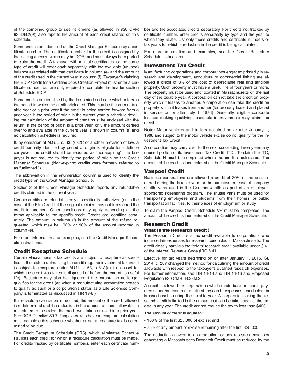 Instructions for Form M-990T Unrelated Business Income Tax Return - Massachusetts, Page 3