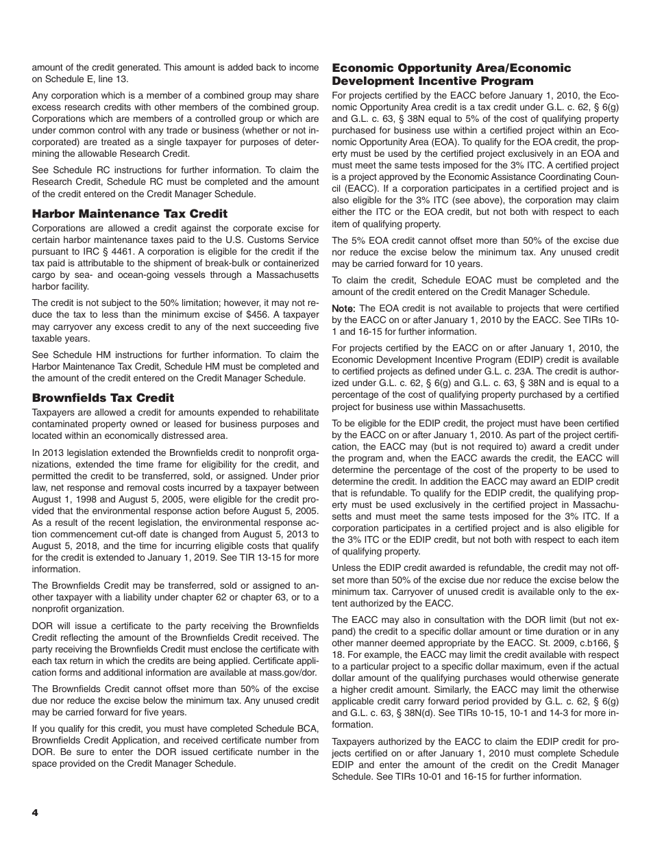 Instructions for Form M-990T Unrelated Business Income Tax Return - Massachusetts, Page 4