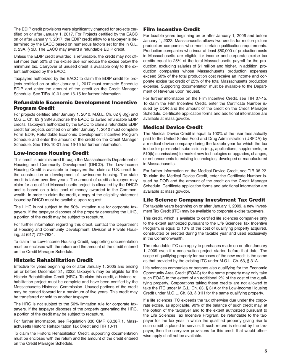 Instructions for Form M-990T Unrelated Business Income Tax Return - Massachusetts, Page 5