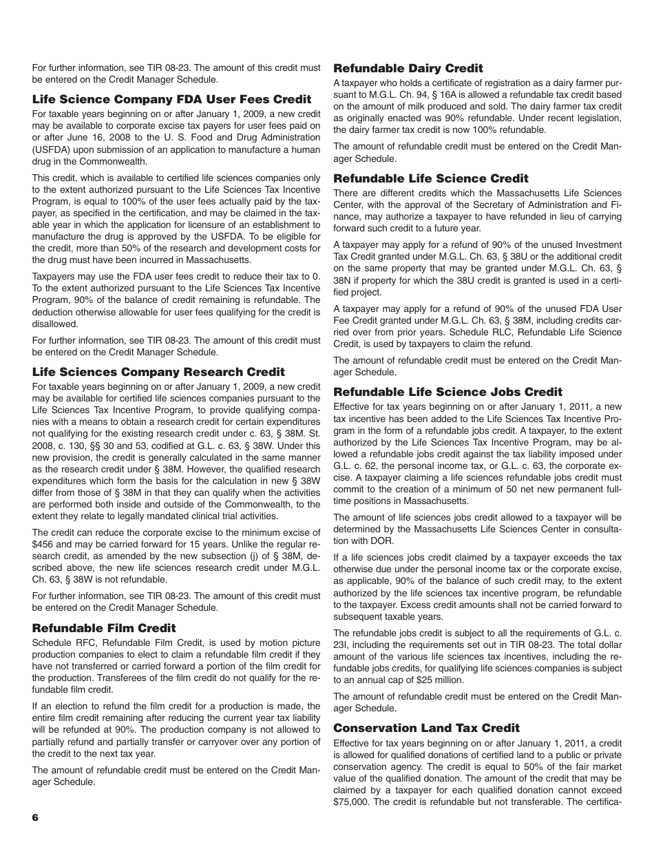 Instructions for Form M-990T Unrelated Business Income Tax Return - Massachusetts, Page 6